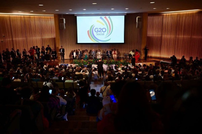 Cerimônia de abertura do G20 Social, no Museu do Amanhã, no Rio de Janeiro -  (crédito:  AFP)