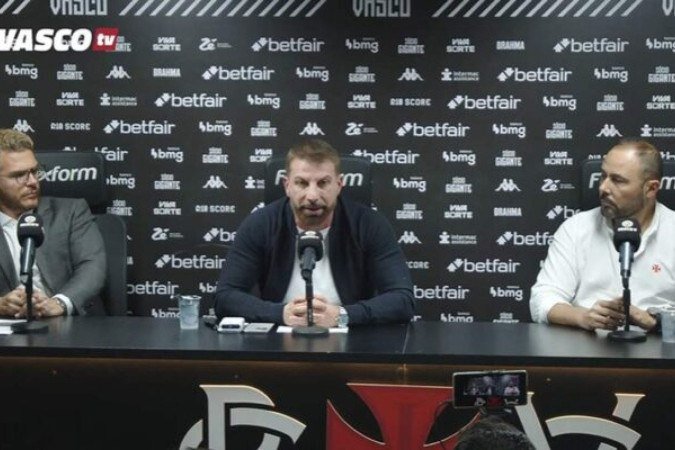 Em coletiva, mandatário revela informações sobre possíveis investidores; CEO fala de compromissos financeiros e geração de receitas -  (crédito: Foto: Reprodução / Vasco TV)