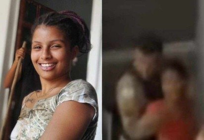 Thainara Vitória Francisco Santos, de 18 anos, foi imobilizada por policiais militares dentro de casa, em Governador Valadares -  (crédito: Reprodução/Redes Sociais)