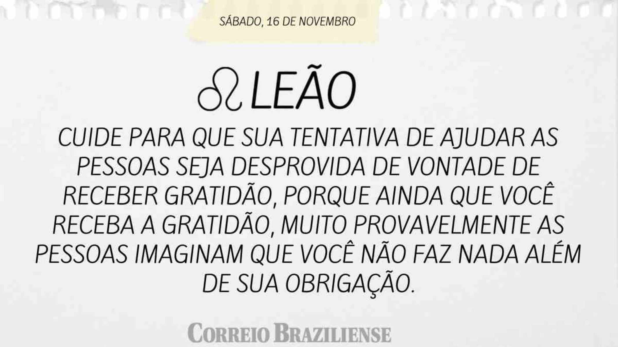 LEÃO | 16 DE NOVEMBRO