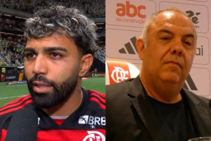 Papo entre o goleador e vice de futebol rolou no Ninho do Urubu neste sábado e, segundo 'O Dia' clima foi amistoso. Será que rola renovação? -  (crédito: Foto: Reprodução e Lucas Bayer / Jogada10)