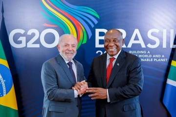 O presidente Luiz Inácio Lula da Silva encontrou com o presidente da África do Sul, Cyril Ramaphosa -  (crédito:  Ricardo Stuckert / PR)