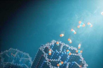 A geometria hexagonal e a estrutura química dos canais de poliaminas permitem a adsorção específica das moléculas de carbono -  (crédito: CHAOYANG ZHAO, UC BERKELEY)