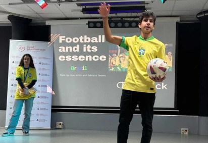 João Victor e Gabriela Tavares, da Escola Bilíngue Aubrick, na 