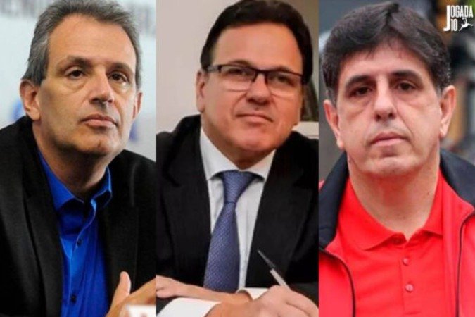 Bap, Dunshee e Maurício de Mattos disputam o cargo de presidente do Flamengo -  (crédito: Fotos: Divulgação/Flamengo)