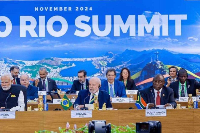 Presidente da República, Luiz Inácio Lula da Silva, durante lançamento da Aliança Global contra a Fome e a Pobreza e 1ª Sessão da Reunião de Líderes do G20: Combate à Fome e à Pobreza. Rio de Janeiro  -  (crédito: Ricardo Stuckert/PR)