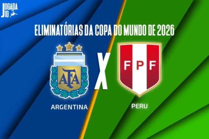 Argentina e Peru se enfrentam pelas Eliminatórias da América do Sul -  (crédito: Foto: Arte Jogada10)