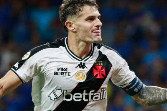 Vegetti comemora gol do Vasco contra o Cruzeiro; seu último no Brasileirão -  (crédito: Foto: Matheus Lima / Vasco Da Gama)