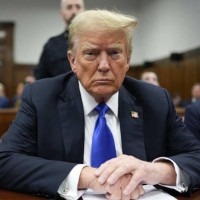 Trump durante julgamento na Corte Penal de Manhattan, em maio: alívio na Justiça  -  (crédito: Seth Wenig/AFP)