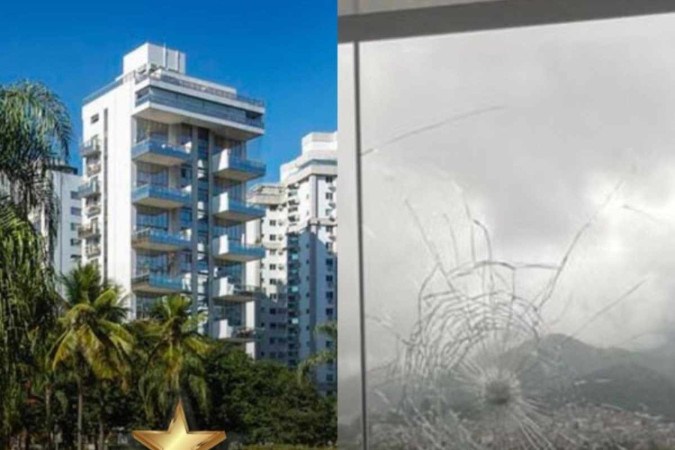 Prédio atingido por bala perdida na Barra da Tijuca, no RJ -  (crédito: Foto reprodução internet)