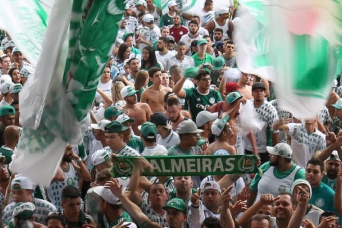 Torcida do Palmeiras eufórica: Verdão favorito ao título pela matemática da UFMG -  (crédito: Foto: Divulgação/Palmeiras)