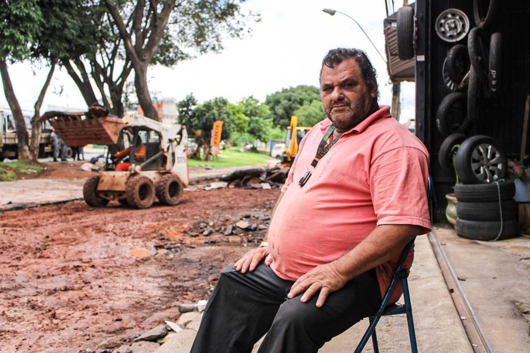 Ivan da Silva presenciou o momento em que o asfalto se quebrou