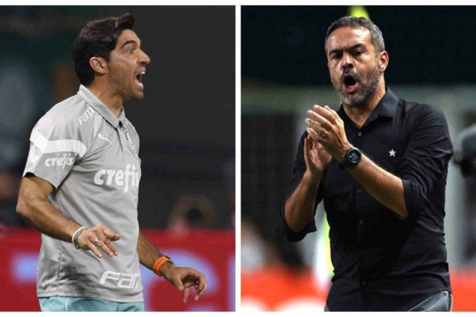 Abel Ferreira e Artur Jorge travarão duelo no campo das ideias nesta terça-feira no Allianz Parque -  (crédito: Cesar Greco/Palmeiras e Vitor Silva/Botafogo)