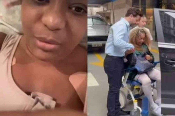 Cariúcha deixa hospital usando cadeira de rodas  -  (crédito: Reprodução Instagram )