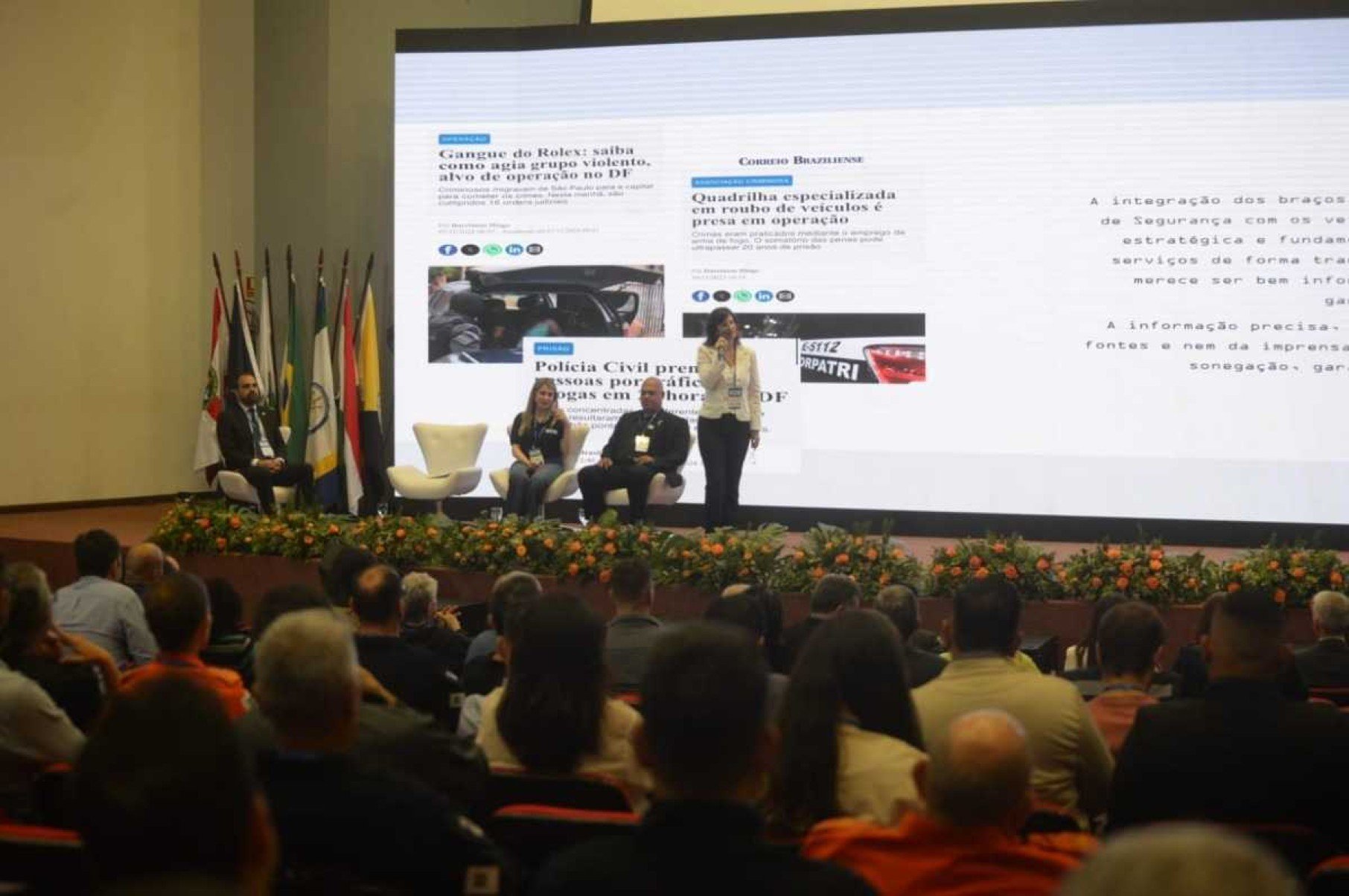 Samanta Sallum falou acerca da cobertura jornalística no âmbito da segurança pública