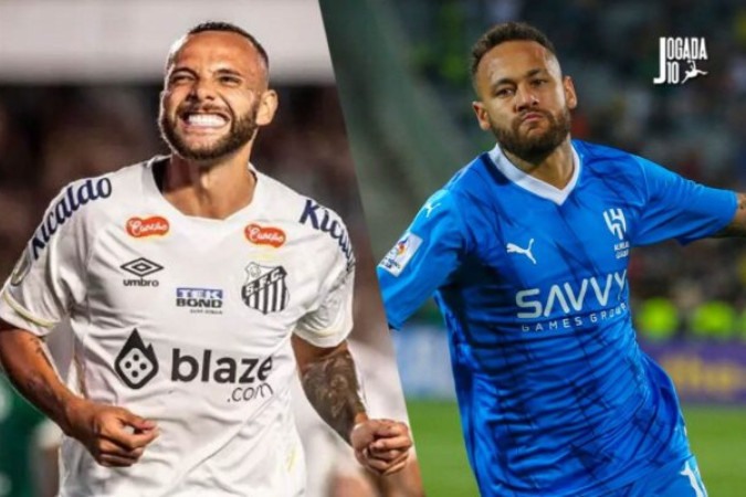 Será? Guilherme disse que Neymar prometeu retorno ao Peixe -  (crédito: Fotos: Divulgação/Santos; Divulgação/Al Hilal)