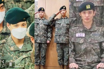 Kai, do EXO, V e RM, do BTS, e Jaehyun, do NCT, são alguns dos astros de K-pop que servem ao Exército sul-coreano neste momento -  (crédito: Reprodução/Redes sociais)