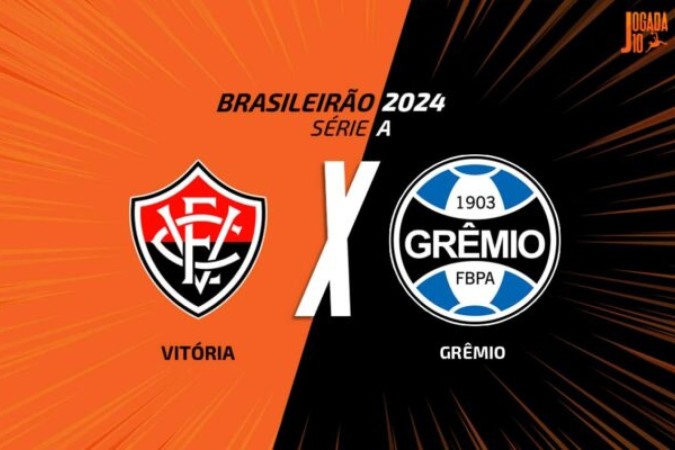 Grêmio e Vitória se enfrentam pela 37ª rodada do Campeonato Brasileiro -  (crédito: Foto: Arte / Jogada10)