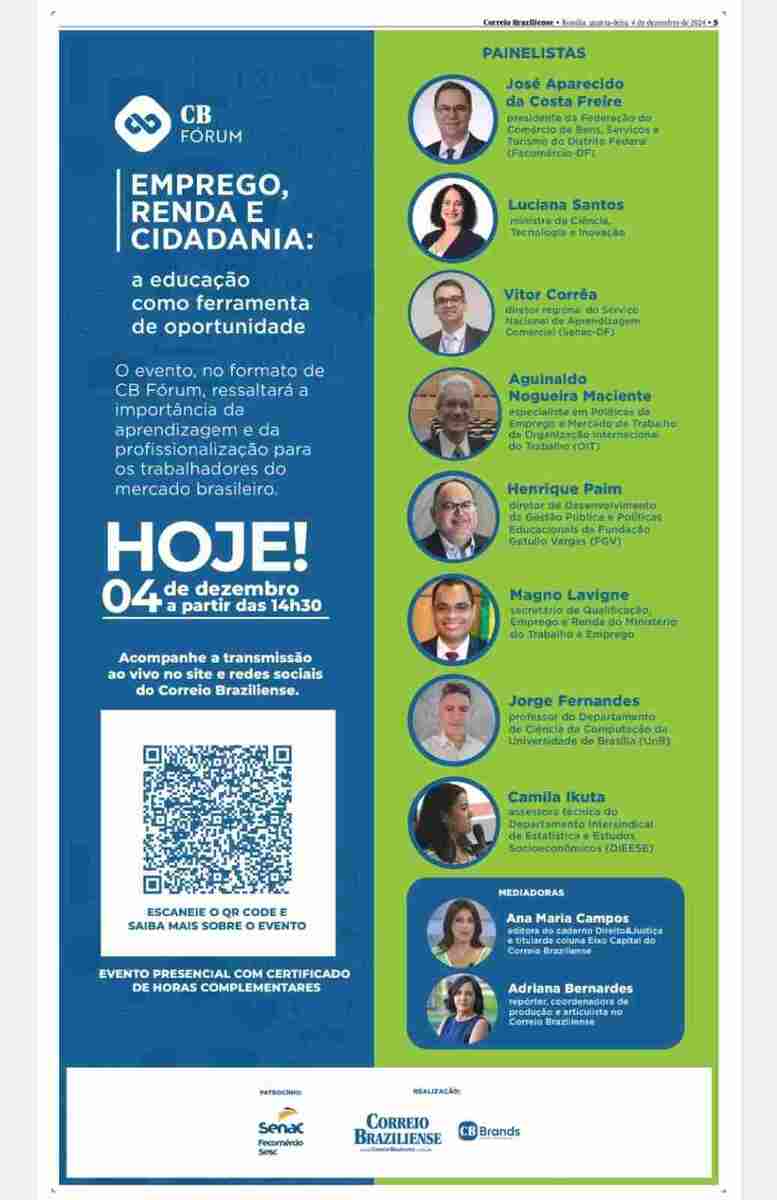 CB Fórum - Emprego, renda e cidadania: a educação como ferramenta de oportunidade