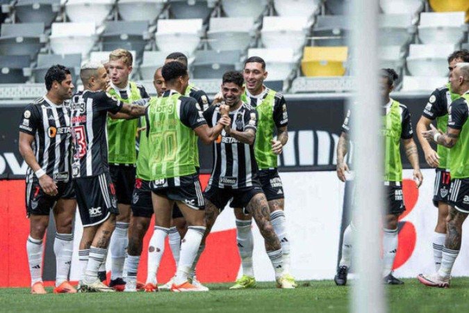 Rubens fez o gol que garantiu o Galo na próxima Sul-Americana -  (crédito: Foto: Pedro Souza/Atlético)