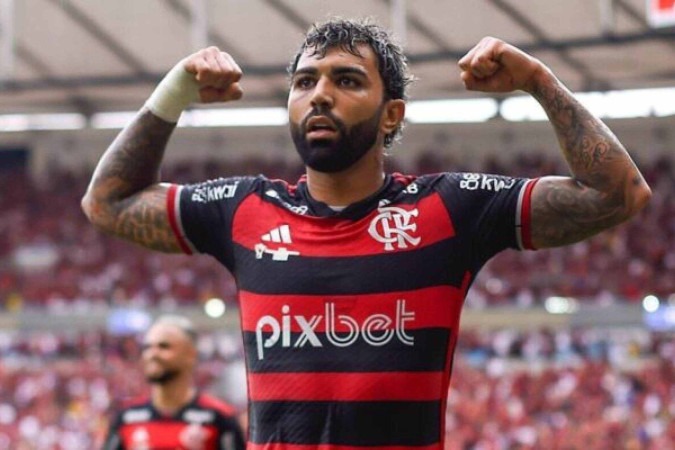 Gabigol se despede do Flamengo neste domingo contra o Vitória -  (crédito: Foto: Marcelo Cortes / CRF)