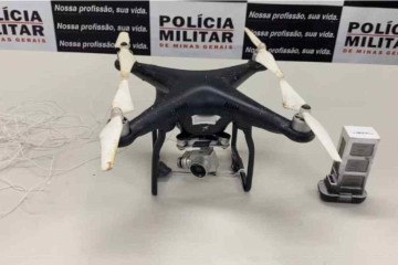 Polícia econtra drone próximo a presídio em Governador Valadares - Divulgação/ Polícia Civil