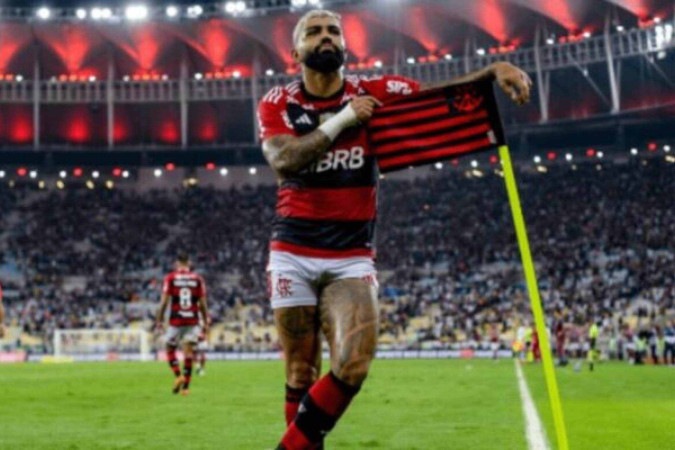 Gabigol se despediu do Flamengo com gol no empate com o Vitória -  (crédito: Foto: Gilvan de Souza e Marcelo Cortes/CRF)