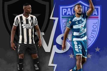 Luiz Henrique (E) e Salomon Rondon são os protagonistas das quartas de final entre Botafogo e Pachuca -  (crédito: Arte de Arthur Filho sobre fotos de vitor Silva/Botafogo e Divulgação/Pachuca)