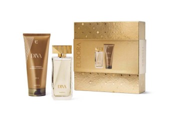 Kit Presente Natal Diva: Desodorante Colônia 100ml   Loção Hidratante Desodorante Corporal 200ml, da Eudora (R$ 179,98) -  (crédito: Divulgação/ Eudora)