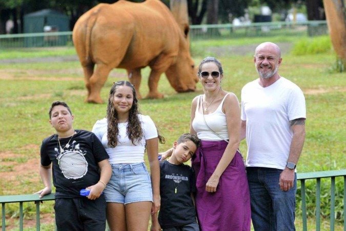 João, 45, e Andreia Leal, 42, vieram de João Pessoa (PB) acompanhados dos filhos
