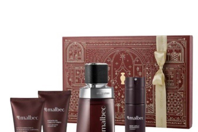 Kit Presente Natal Malbec, com quatro itens, de O Boticário (R$ 312,60)