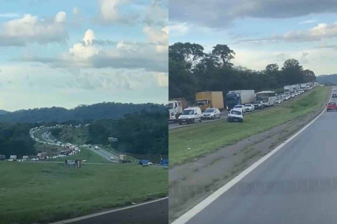 Engarrafamento na BR-060, no sentido para Goiânia -  (crédito: Material cedido ao Correio)