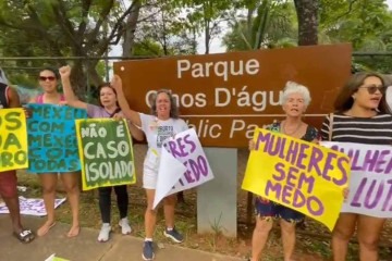 Mulheres manifestam por segurança no Parque Olhos d'Água, após tentativa de abuso
 -  (crédito: Samanta Sallum/CB/D.A Press)