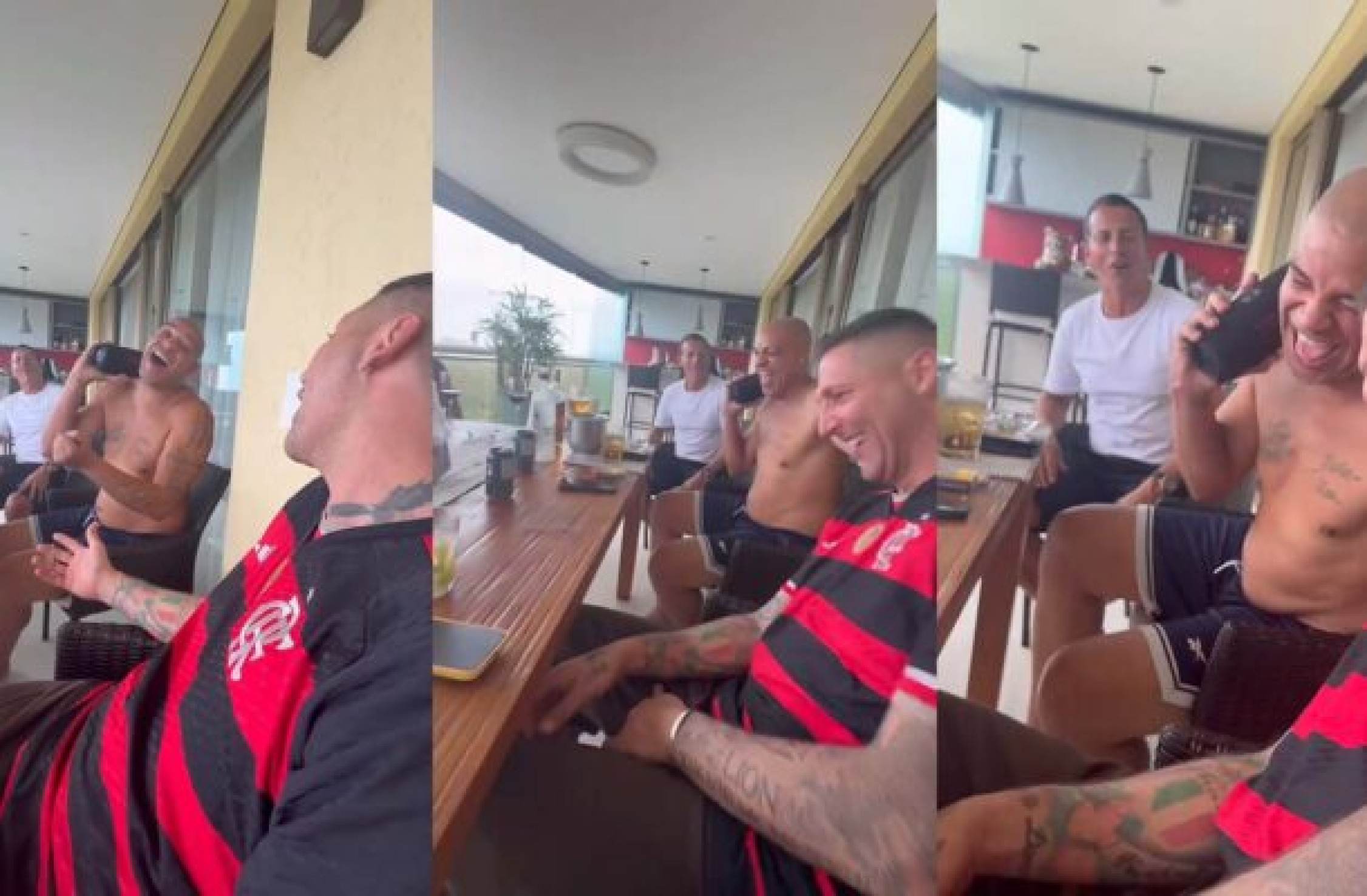 Materazzi veste camisa do Flamengo personalizada para despedida de Adriano Imperador