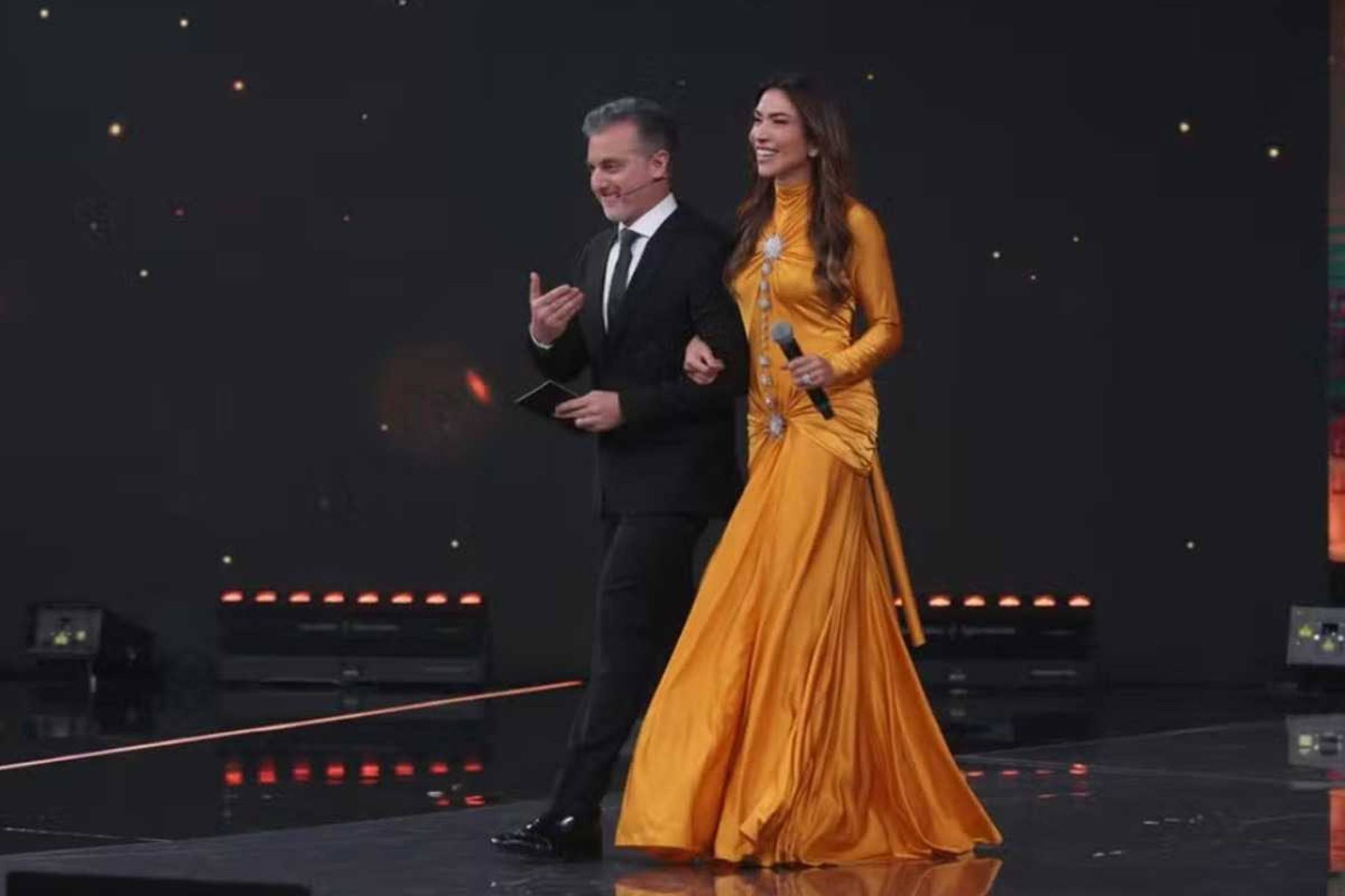 Patrícia Abravanel participa de homenagem a Silvio Santos na Globo