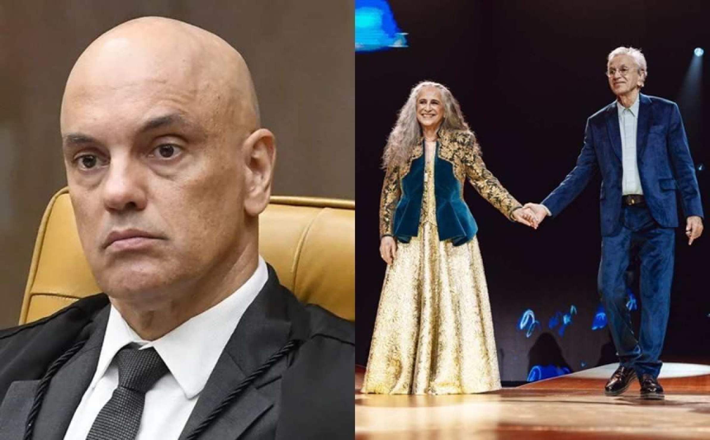 Moraes vai a show de Caetano e Bethânia em SP e ouve coro de 'sem anistia'