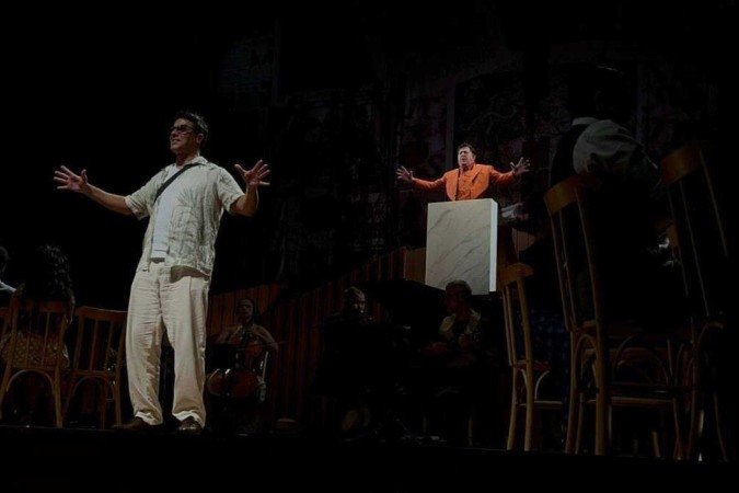 Cláudio Lins (Fabiano) e Stepan Nercessian (Assis Chateaubriand) na prévia do musical Cláudio Lins (Fabiano) e Stepan Nercessian (Assis Chateaubriand) na prévia do musical