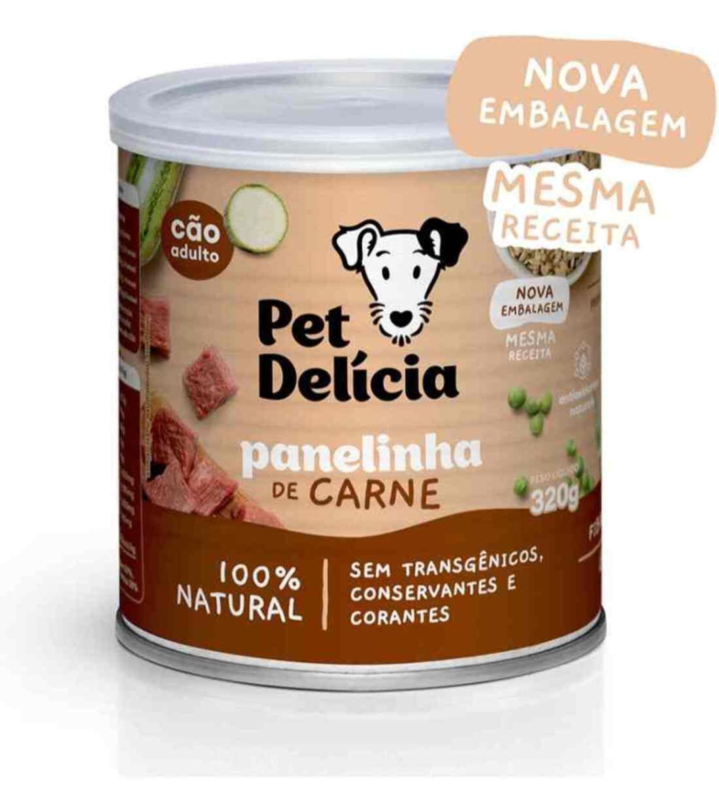 Ração Úmida Natural Pet Delícia Panelinha de Carne para Cães 320g (R$ 19,49)