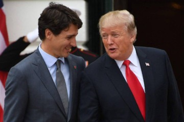 Trump mencionou pela primeira vez o 'estado 51' durante um jantar com o primeiro-ministro canadense, Justin Trudeau, no final de novembro -  (crédito: JIM WATSON/AFP)