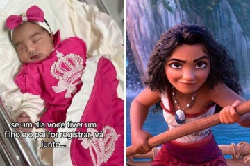 Bebê foi registrada com nome de Moana Sophie -  (crédito: Reprodução / TikTok / Disney)