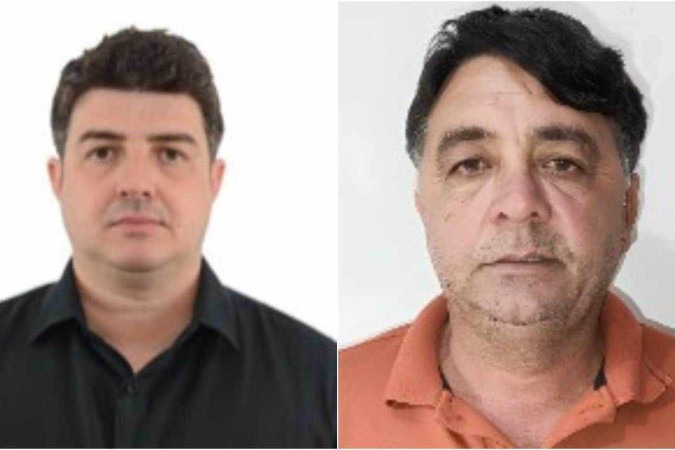 Orlando Pereira, à direita, (Solidariedade) foi reeleito para o segundo mandato consecutivo para chefiar o Executivo de Água Boa ao lado de Leandro Keoma (PSDB), à esquerda -  (crédito: TSE/Reprodução)