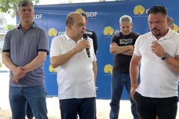 Durante a coletiva, Ibaneis reconheceu o papel das lideranças do Congresso Nacional durante o processo de votação -  (crédito: Davi Cruz/CB/DA Press)