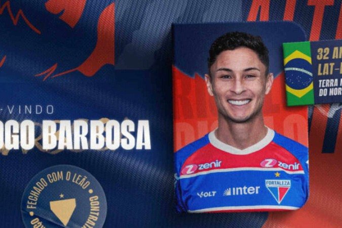 Diogo Barbosa fecha com o Fortaleza. É o 12º clube profissional deste lateral-esquerdo de 32 anos e muiotos títulos importantes -  (crédito: Foto: Divulgação Fortaleza)
