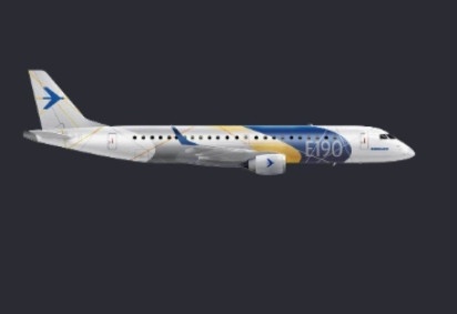 Embraer 190, modelo  faz parte da linha Embraer E-Jets, um grupo de aviões narrow-body  -  (crédito: Reprodução/Embraer)