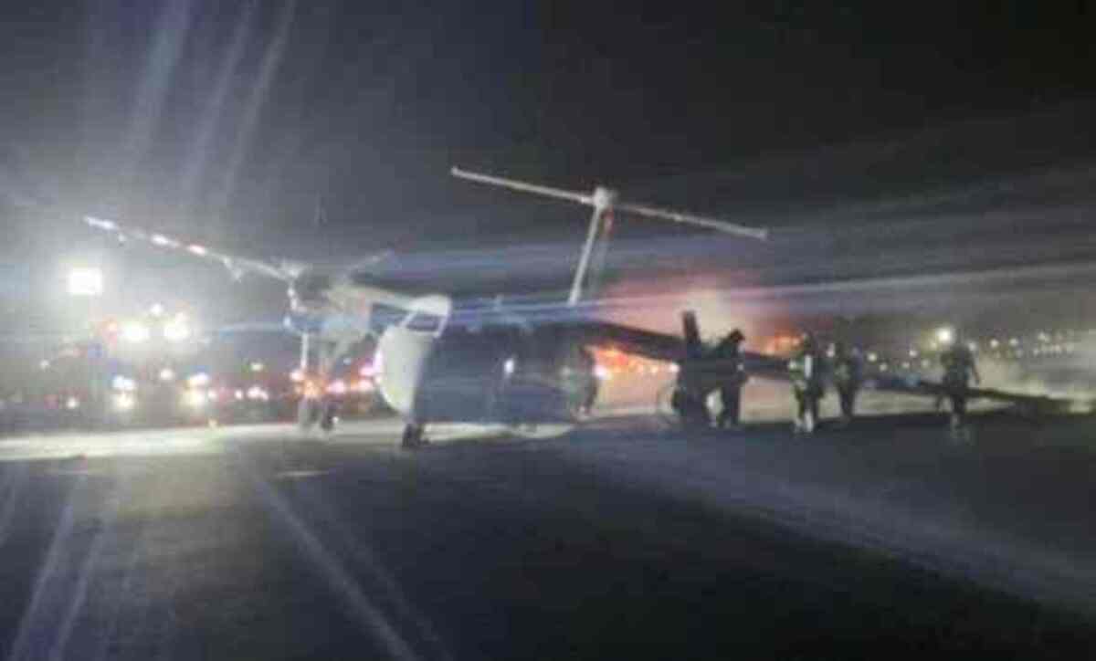 O avião finalizava uma viagem doméstica partindo de St. John's, localizada ao leste do país -  (crédito: X/Reprodução)