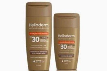 Protetor solar bronze, da Helioderm 
(R$ 40,90)