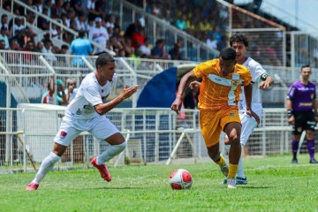 Com gol de Tiago Coelho, do time paulista, o Brasiliense largou na competição nacional com derrota  -  (crédito: Divulgação / Brasiliense FC)