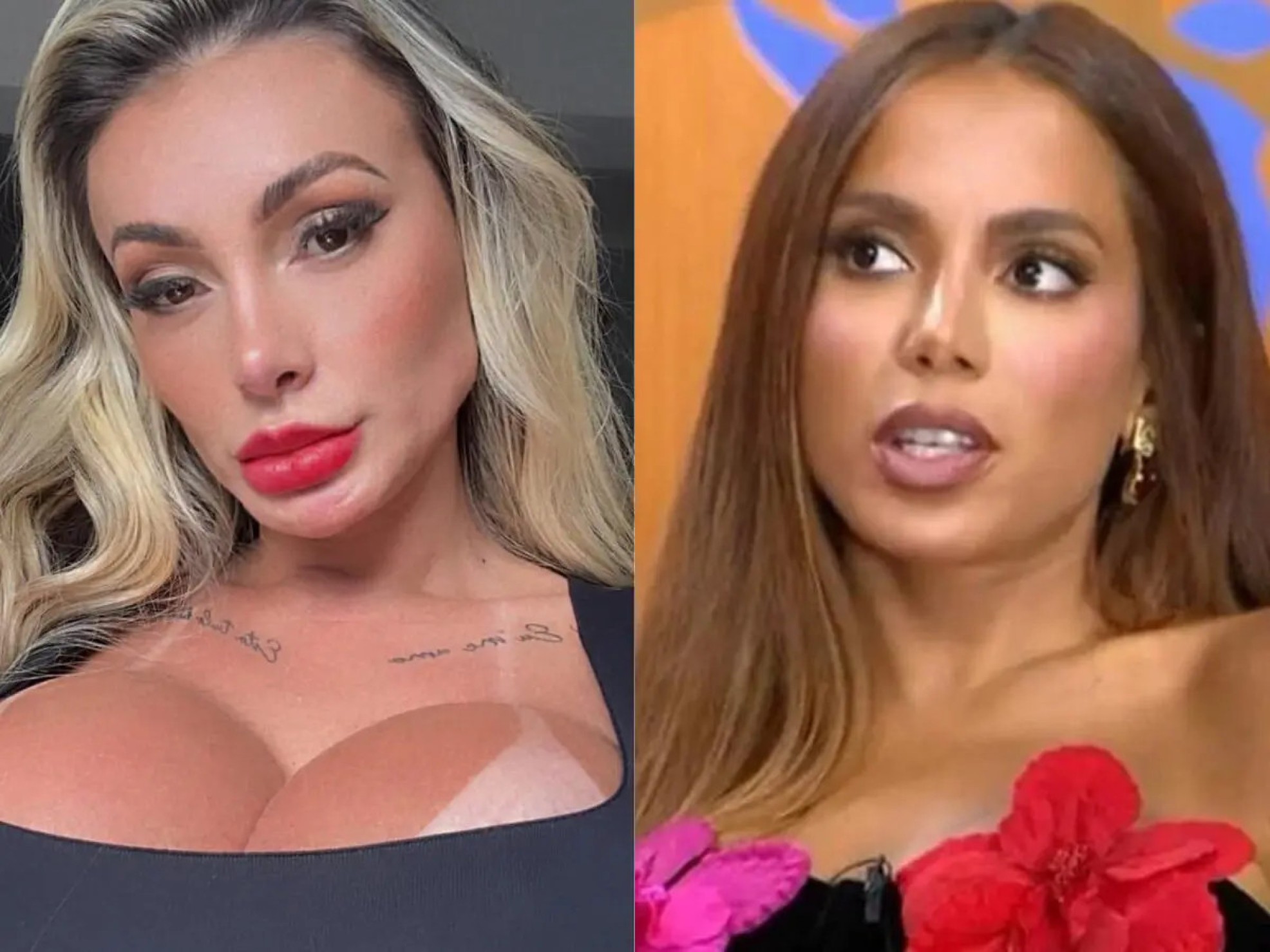 Andressa Urach compartilha foto com Anitta após detonar cantora -  (crédito: Observatorio dos Famosos)