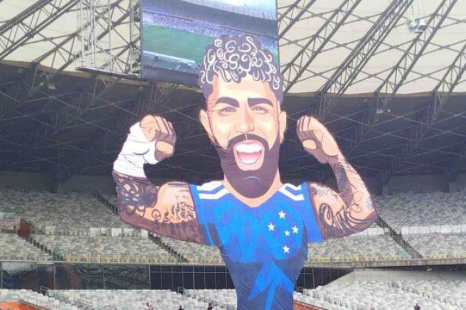 Gabigol foi apresentado em uma festa com a torcida no Mineirão  -  (crédito: Foto: Marcellus Madureira/J10)