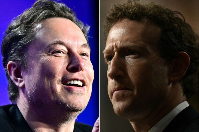 Elon Musk elogiou decisão de Mark Zuckerberg -  (crédito: Frederic J. BROWN, Brendan SMIALOWSKI / AFP)